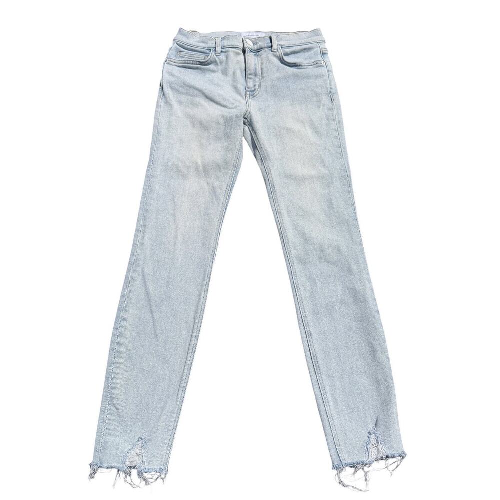Current Elliott Skinny Jeans Size 27 Cropped Distressed Raw Frayed Hem Women’s